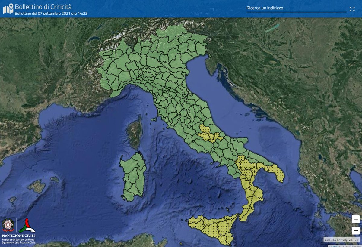 mappa allerte italia