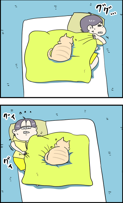 寝ようとしたら猫に布団を占領されていて…… 寒さに震えながら一夜を過ごした飼い主の漫画があるある https://t.co/YCHhcoGAUy @itm_nlabより 
