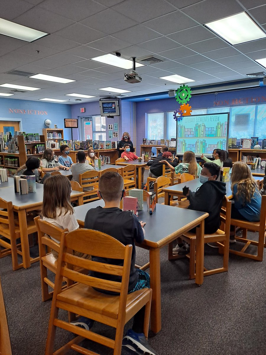 SCS_FMS_Library's tweet image. We loved having Ms. Hawkins&apos; English class in the library last week. They are plot diagram pros! @scslibraries