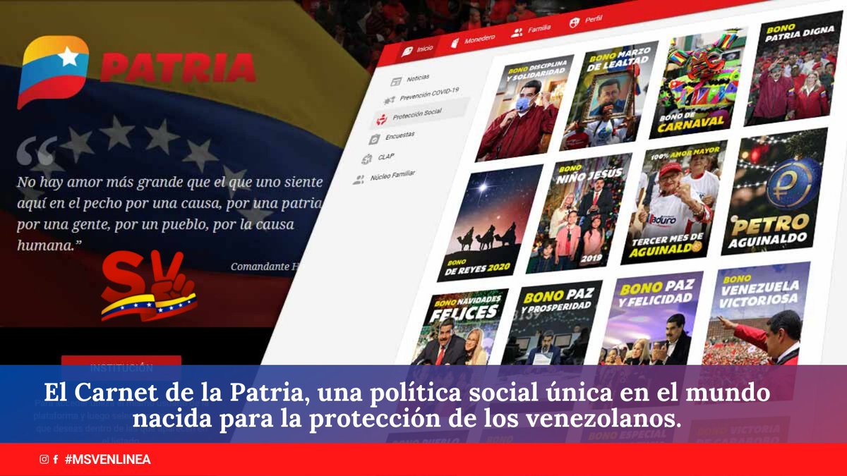 #SepaQue || En los próximos días se estará entregando el #1er. Bono Especial del mes de Septiembre 2021 a través del Sistema <a href="/CarnetDLaPatria/">Carnet de la patria</a>.

<a href="/MSVEnContacto/">Somos Venezuela | MSVEnContacto</a> #7Sep #LoVolvimosALograrEnMéxico