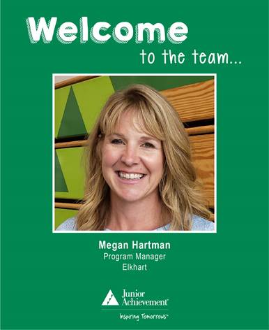 JALD_Elkhart's tweet photo. We are so excited to introduce Megan Hartman as our new Program Manager in Elkhart County. Megan will be working with in-school programs as well as on the Capstone side of programming. Welcome, Megan, we are excited to have you on our Junior Achievement of Northern Indiana team! https://t.co/Y2BIYC1Ccr
