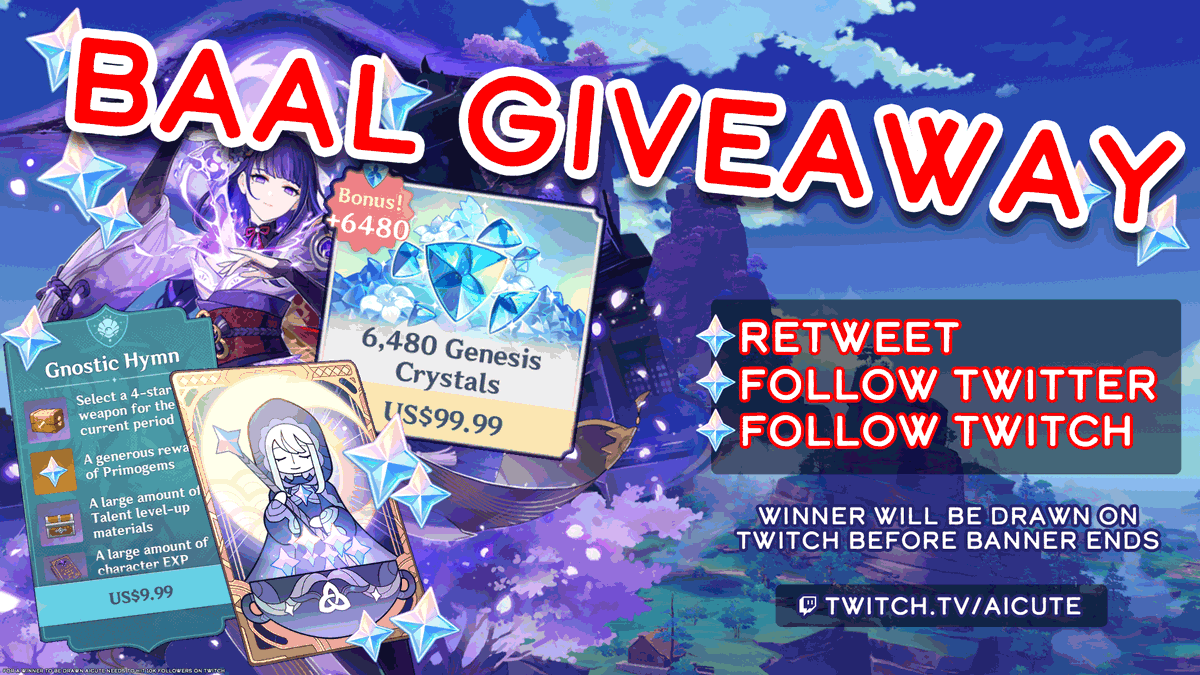 aicutetv's tweet photo. 💚RETWEETS APPRECIATED!💚

GRAND PRIZE: #BAAL
Everything you see👇is winnable. #genshingiveaway

✨Retweet
✨Follow @aicutetv 
✨Follow https://t.co/QhXKhuIRXo

⚠️Ends before: Sept 21st⚠️
#giveaway #genshin #GenshinImpact #primogems https://t.co/RUBujzeIEm