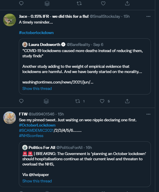 BrokeBritannia's tweet image. FYI, todays #OctoberLockdown hashtag was kicked off by hard-right COVID deniers.  

The fact is if we need a lockdown we need it. We should probably have the lockdown and just let the deniers do what they want and kill themselves off while the rest of us stay safe.