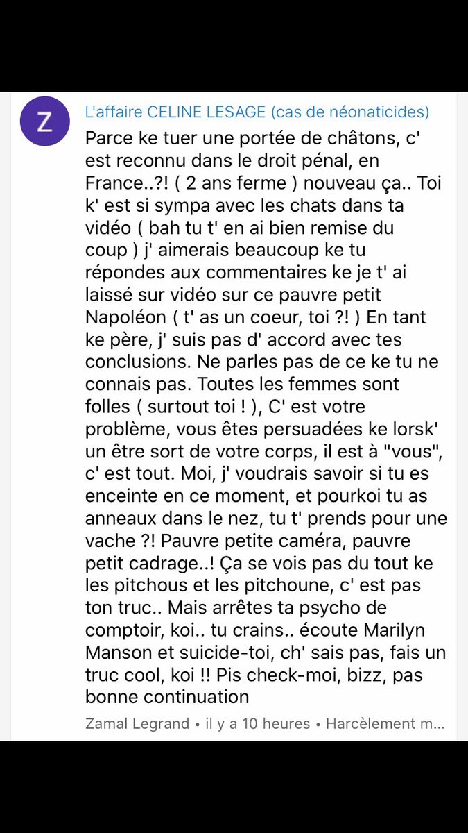 Insultes, menaces, propos sexuels inappropriés. C’est mon quotidien depuis que je fais des vidéos sur Internet. Petit florilège des conneries que j’essaie de filtrer/bloquer pour ne pas me réveiller tous les matins en lisant ça #cybersindy