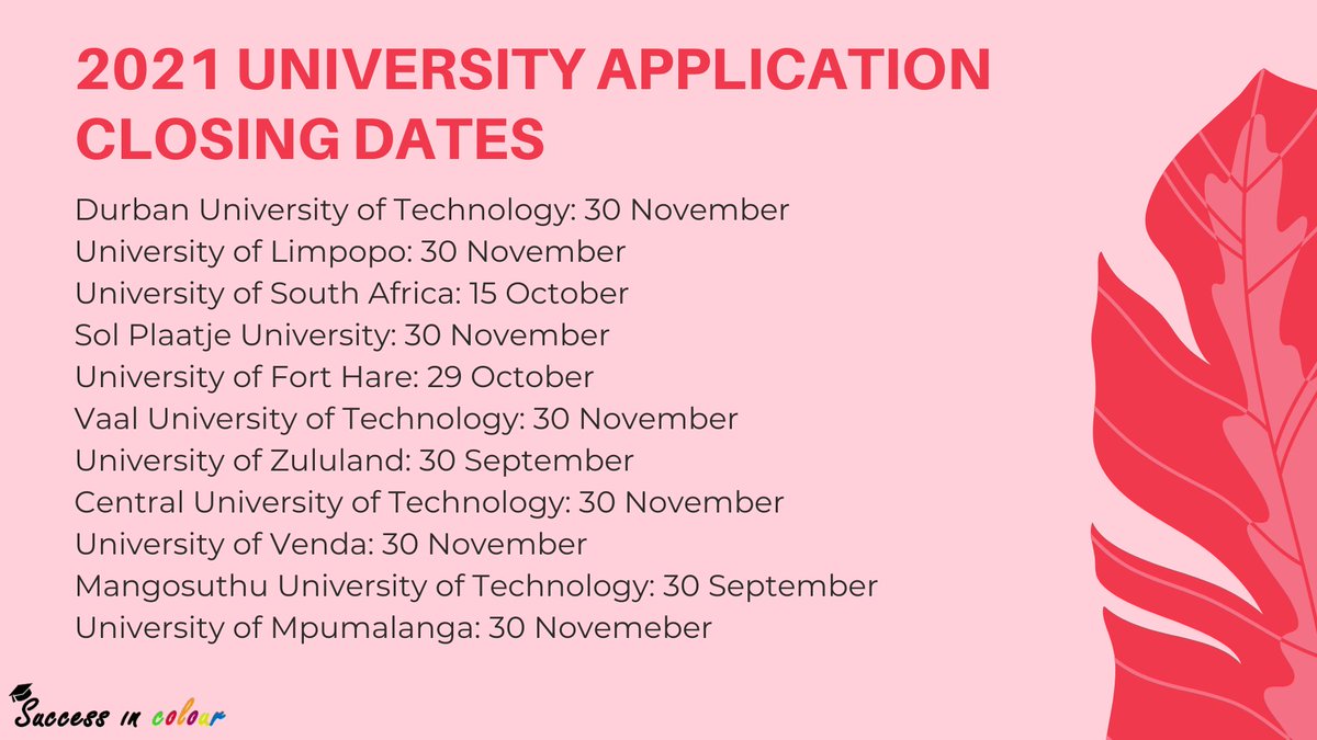 SuccessInColour's tweet photo. You asked for more university closing dates and here they are! ๐
#University #applicationsopennow
*Universities may change the dates at their discretion and different departments in an institution closing date may vary.* https://t.co/i8umzGKelQ