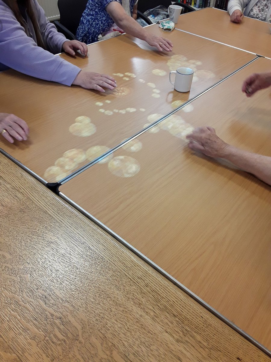 Our #CraftAndChat group have enjoyed a session on the #Tovertafel at #StanleyLibrary this morning. #WFlibraries