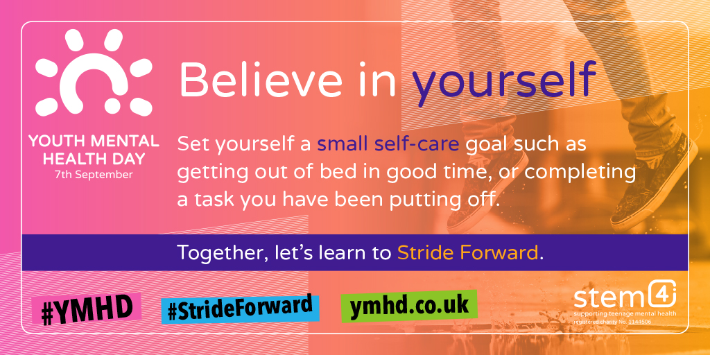 Let's get alongside young people, who have all had a tough year, from cancelled exams to University lockdowns. 

Today we look at how to #StrideForward with improving our mental health. 🧠

Today we'll be posting about ways to improve your mental health so stay tuned! ⌛
#YMHD