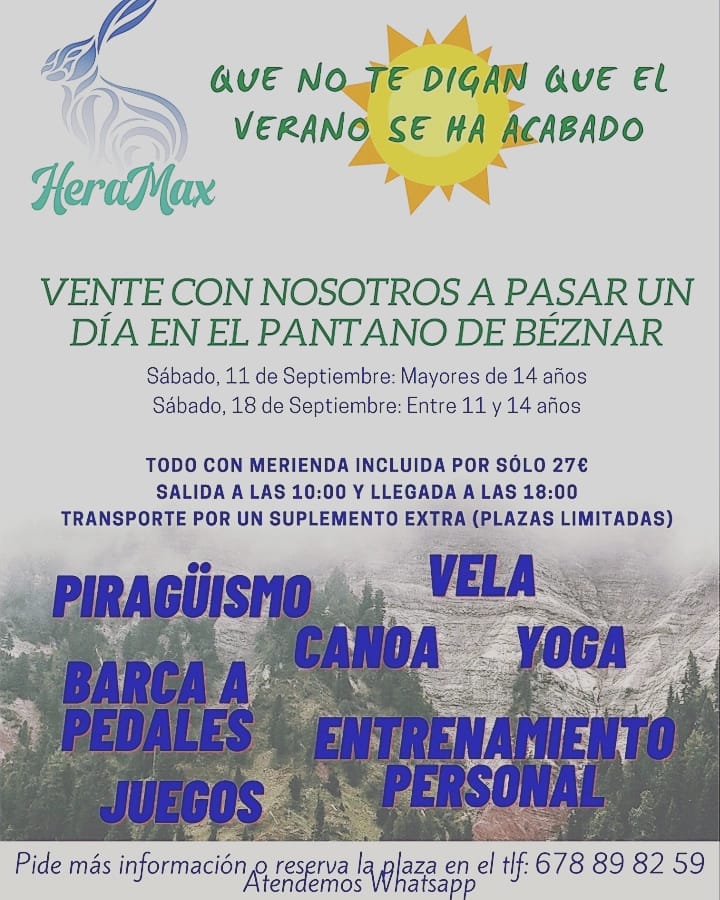 HeraMax1's tweet photo. Oferta de actividades al aire libre. Muy interesante para deportes de equipo.
Actividades marítimas, actividades de preparación física y prevención de lesiones, actividades de Cohesión de grupo con una psicóloga deportiva.
Súmate! #HeraMaxDeporte https://t.co/vRcD4FprGi