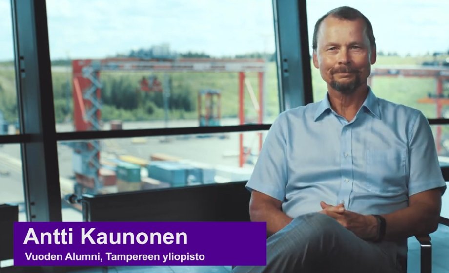 Congratulations, Antti Kaunonen, Tampere University’s Alumnus of the Year 2021! <a href="/AnttiKaunonen/">Antti Kaunonen</a> is the President of the Kalmar Business Area of Cargotec. #TampereUniversity #TampereAlumni