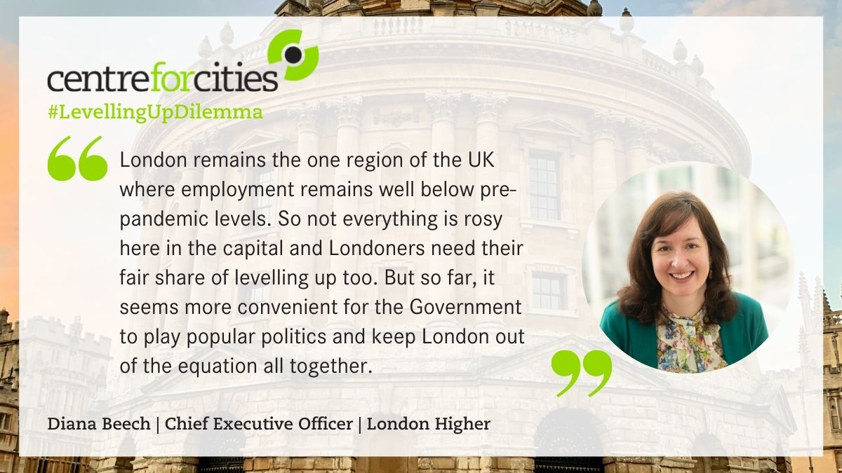 🗣️@dianajbeech CEO of @LondonHigher highlights the cost of #COVID19 on London's economy and calls for the capital to receive its fair share of levelling up.
#LevellingUpDilemma