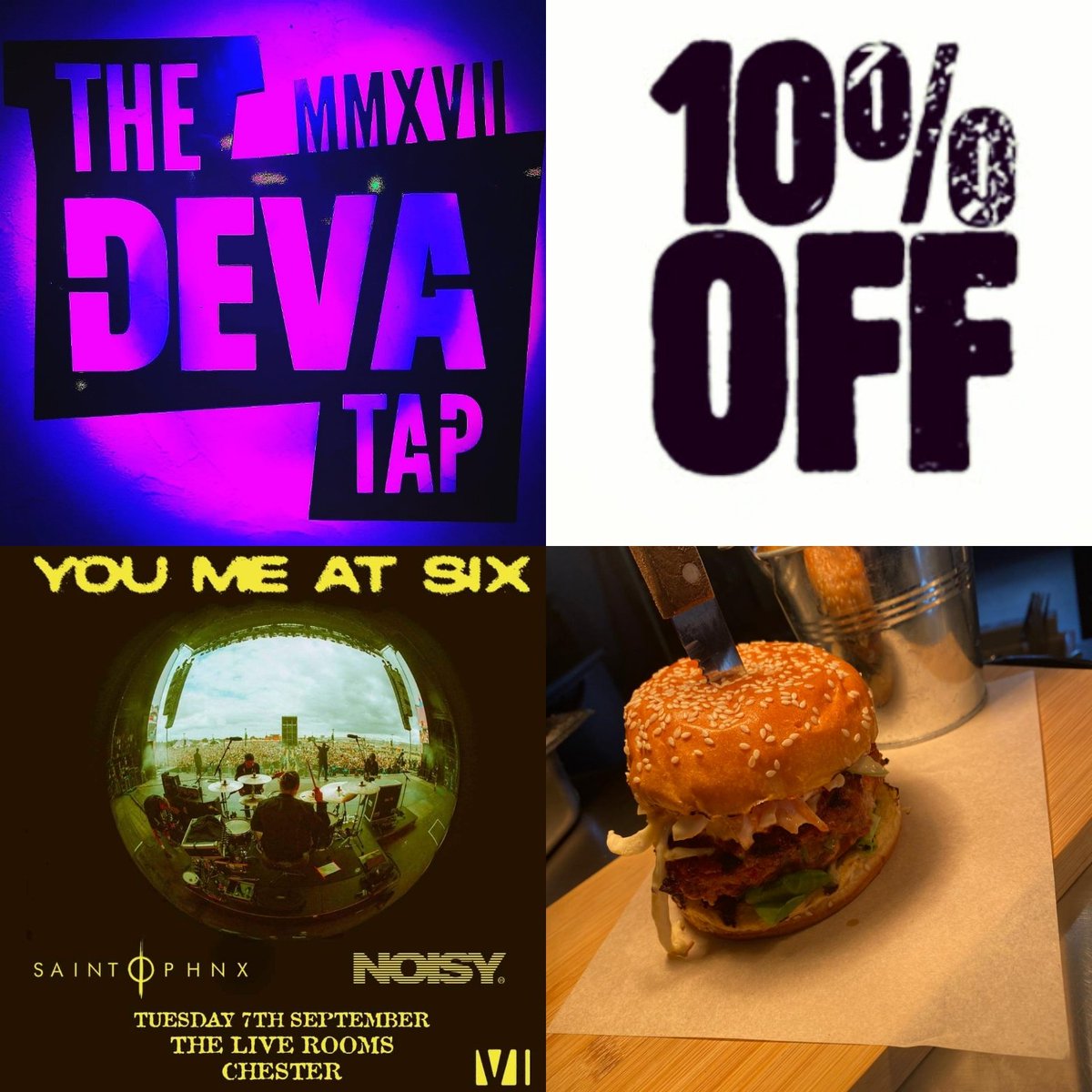 The Deva Tap (@devatapchester) on Twitter photo Tonight <a href="/the_liverooms/">The Live Rooms</a> the awesome <a href="/youmeatsix/">You Me At Six</a> are on stage. As it's Tuesday, we're still doing our beer & burger deal, present us with your ticket pre-gig to gain yourself a cheeky 10% discount! See you at 4pm #livemusic #discount #chester <a href="/ShitChester/">12 years of Shitchester</a> <a href="/BeersInChester/">Beers In Chester</a> Tonight <a href="/the_liverooms/">The Live Rooms</a> the awesome <a href="/youmeatsix/">You Me At Six</a> are on stage. As it's Tuesday, we're still doing our beer & burger deal, present us with your ticket pre-gig to gain yourself a cheeky 10% discount! See you at 4pm #livemusic #discount #chester <a href="/ShitChester/">12 years of Shitchester</a> <a href="/BeersInChester/">Beers In Chester</a>