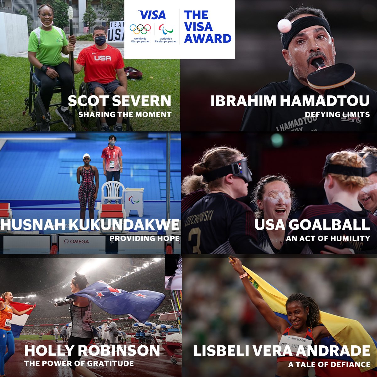 Today is the final day to vote for the Visa Award to celebrate the best of humanity at the #Tokyo2020 #Paralympics! ➡️ bit.ly/3h9kAwt

Vote now for your favourite Athlete moments to celebrate acts that rise above competition. #TheVisaAward