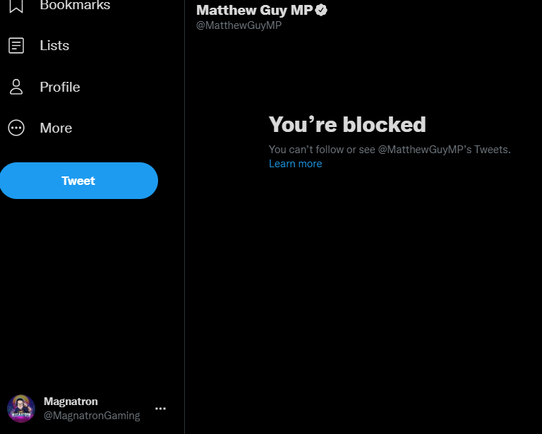 MagnatronGaming's tweet image. #BlockedByGuy  Oh yay. I get to partake in this trend!