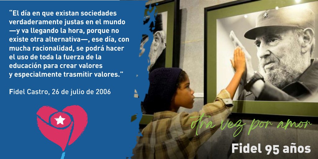 ZayasCari's tweet photo. La COVID-19 ha demostrado cuánto puede hacerse con poco si el amor por el otro prima. Allí donde el capital muestra su cara egoísta, los valores pueden salvar vidas.
#OtraVezPorAmor #Fidel95 #ICRT #PonleCorazón https://t.co/zXG4osEHFY