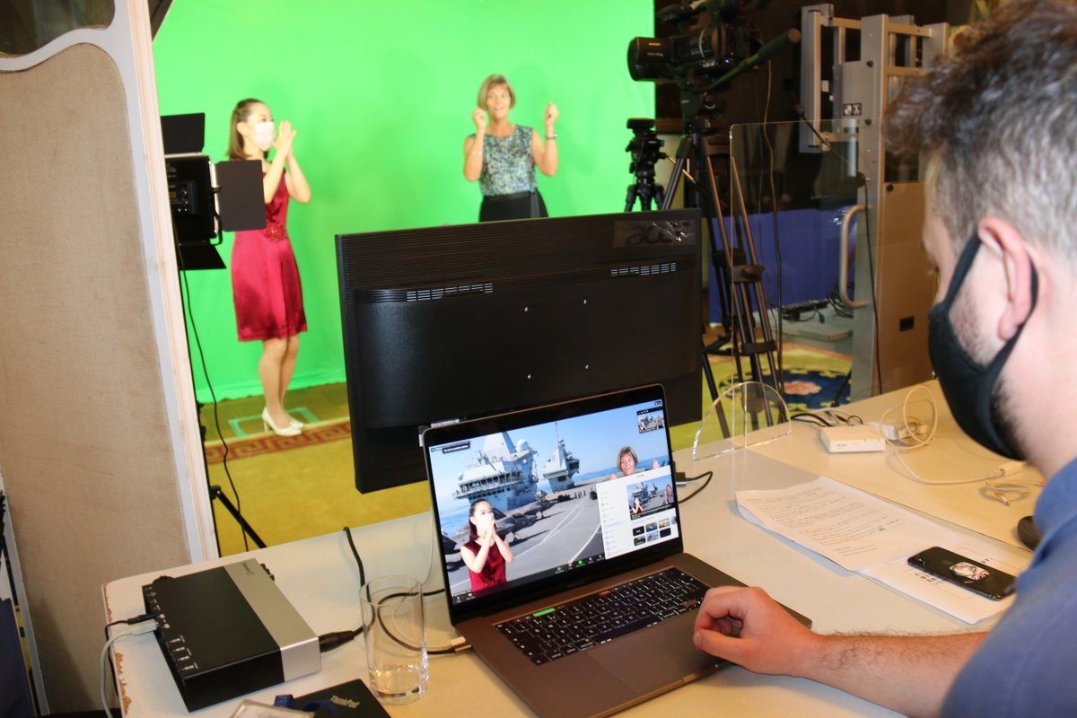 本日、関係者やゲストの方々をお招きして、空母 #クイーン・エリザベス 日本寄港歓迎祝賀会をオンラインで開催しました。ご参加いただいた皆さま、ありがとうございました！