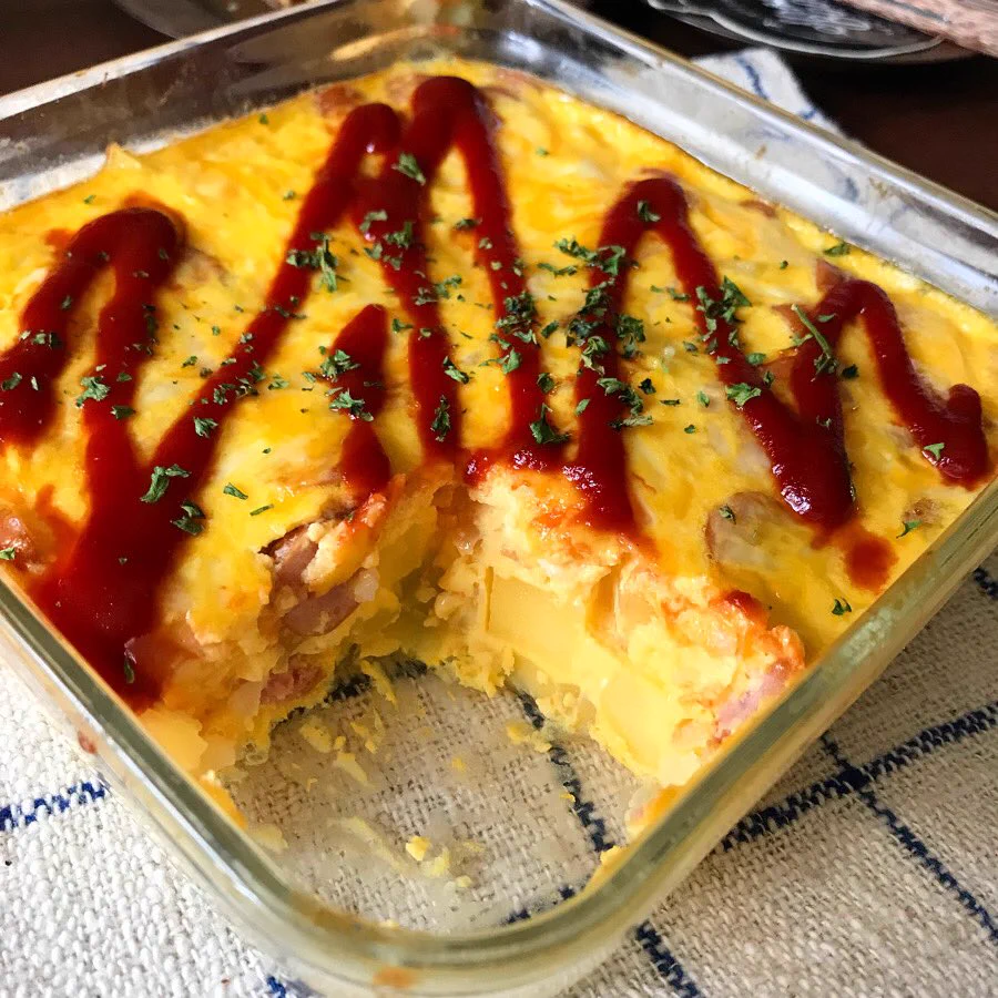 コレは誰でも美味しくできるやつ、レンジとトースターで「チーズ入りジャーマンオムレツ」