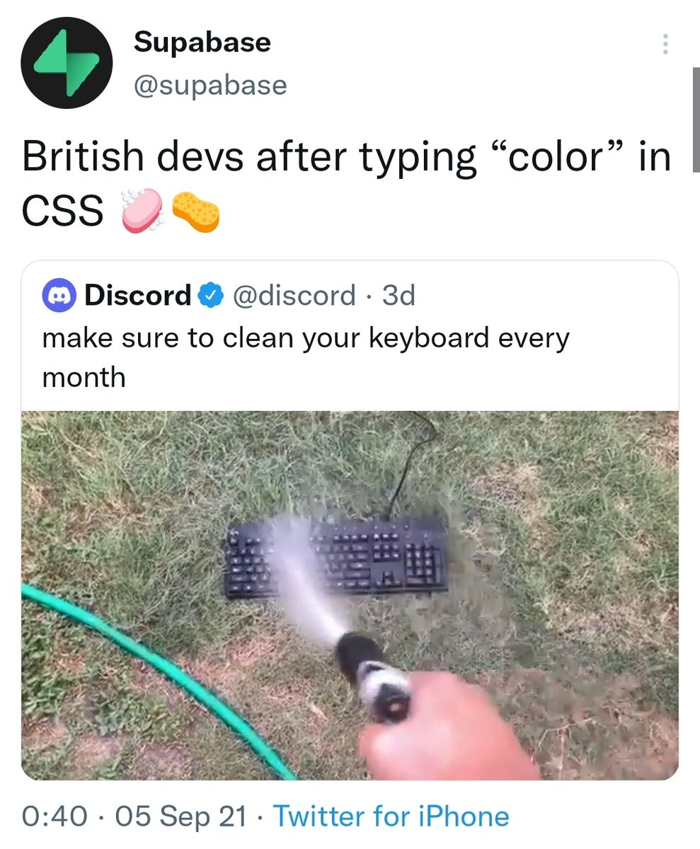 PR0GRAMMERHUM0R's tweet photo. It hurts my soul to type 'color' https://t.co/usenqYVP6s https://t.co/NRkMHlKnoM