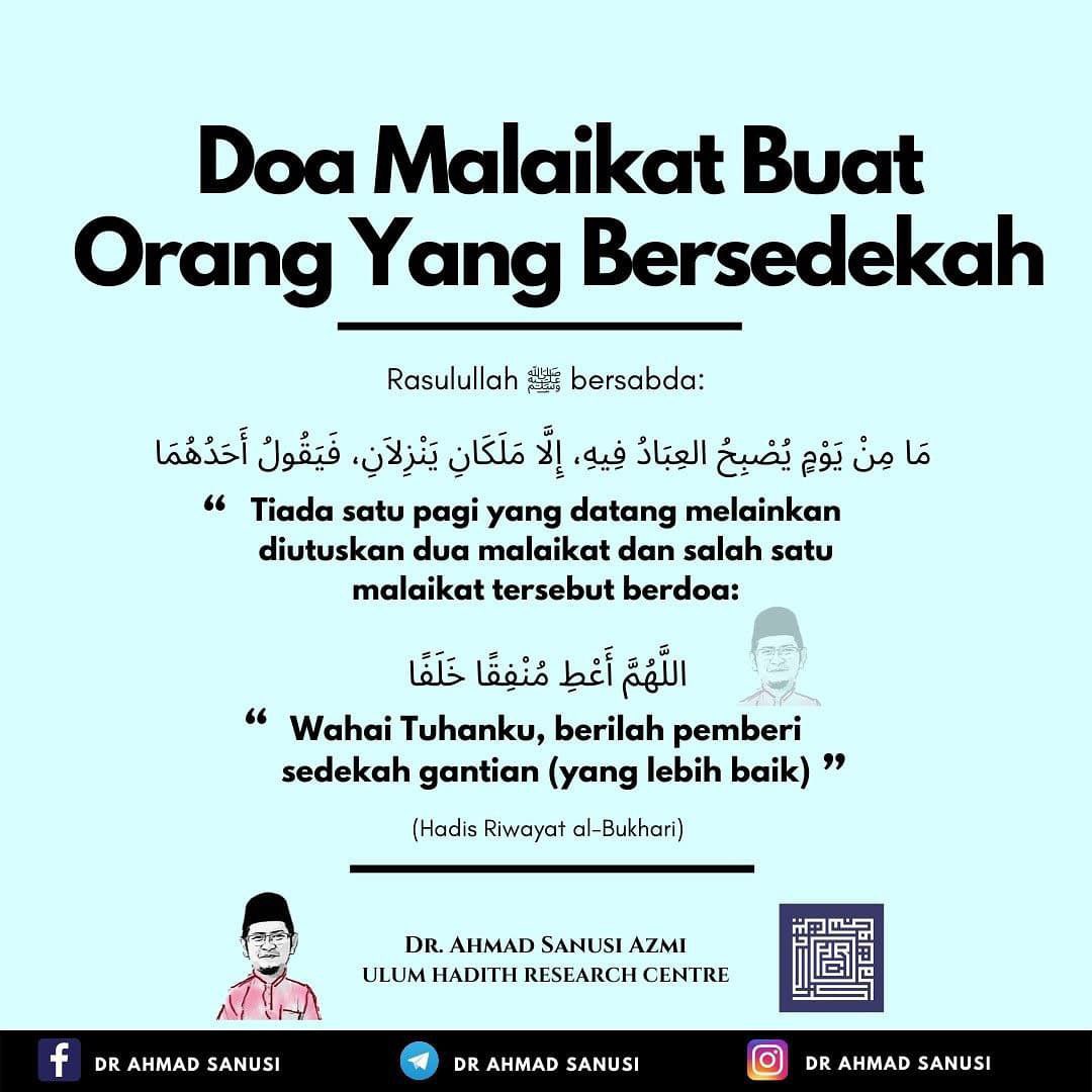 SantapanMinda's tweet photo. Doa Malaikat buat orang yang bersedekah. 😊🤲🏻 https://t.co/8zqLVjr9cJ