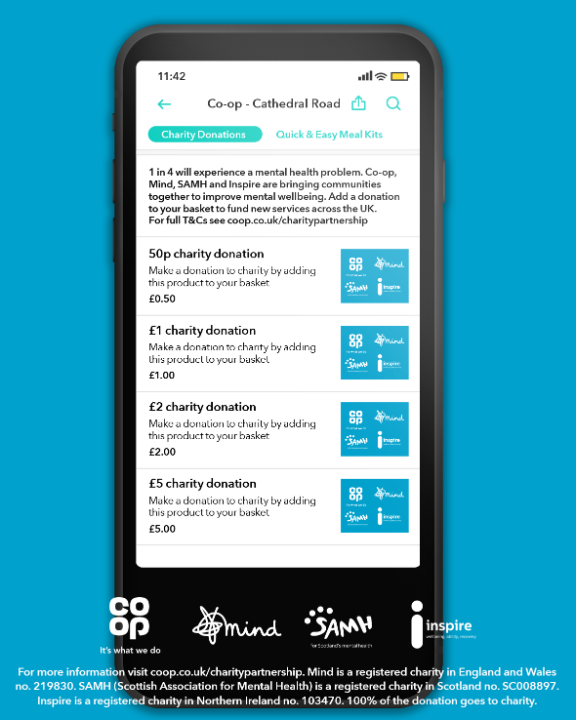 This year <a href="/Coopuk/">Co-op</a> are working with registered charities <a href="/MindCharity/">Mind</a> <a href="/SAMHtweets/">SAMH</a> @InspireWBGroup to bring communities together to improve mental wellbeing. You can add a donation to your <a href="/Deliveroo/">Deliveroo</a> basket to fund new services across the UK #Itswhatwedo 
👉 coop.uk/3uPqDLu