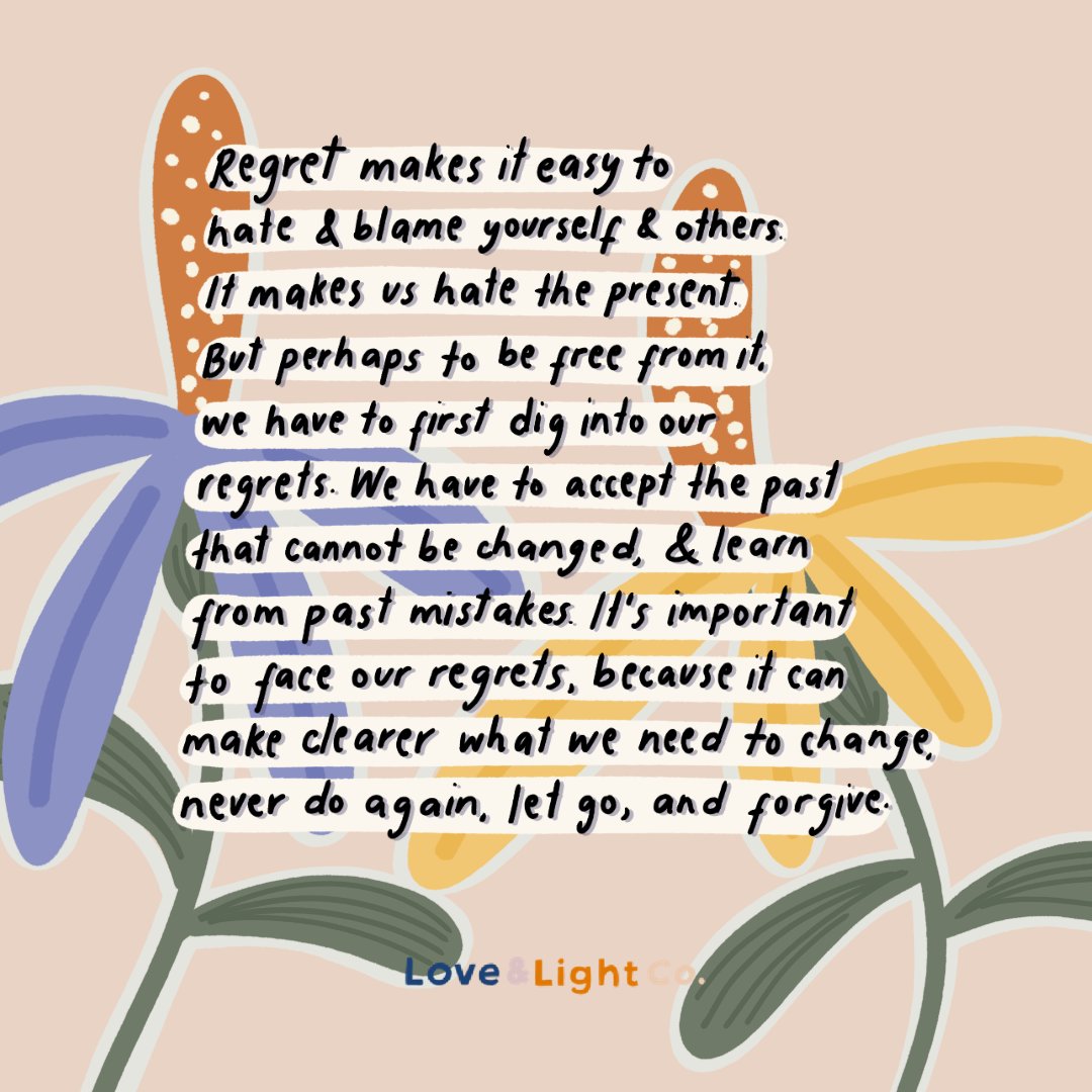 onelove_light's tweet photo. Do you believe in the saying, “no regrets?” 

Apparently, many of us have regrets because nothing ever goes perfectly or as planned. Having regrets don’t make a bad life; it’s just having indicators of what we can change, what we need to heal, as we move forward ✨ https://t.co/VfokoOQ3iE