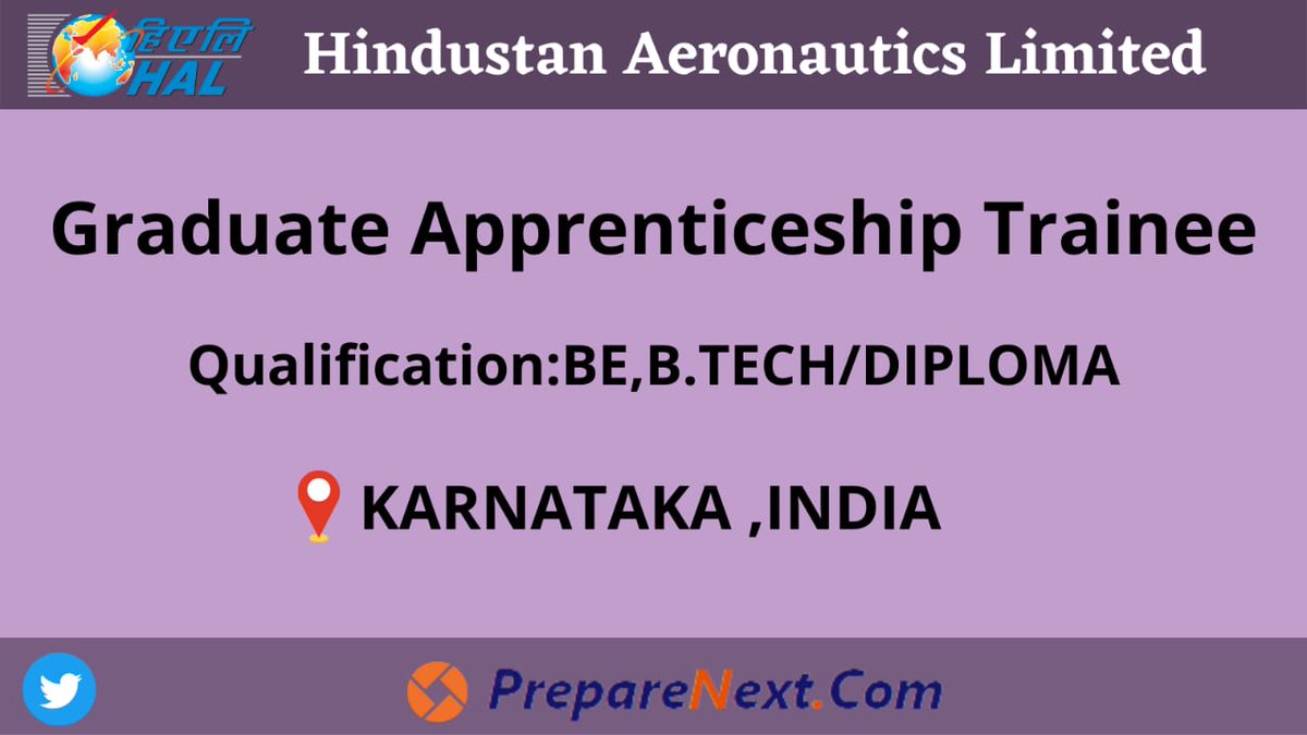 PrepareNext_Com's tweet photo. Hindustan Aeronautics Limited Hiring Apprenticeship Trainee 
👉 Job Link: https://t.co/SkZxCGwPsj...
👉For More Jobs https://t.co/UxCs8ubUFa
 
#preparenext #jobsinindia #jobseekers  #apprentice #karnataka #karnatakajobs #recruitment #jobsforgraduates #hindustanaeronauticslimited https://t.co/cQUQ1hTGs3
