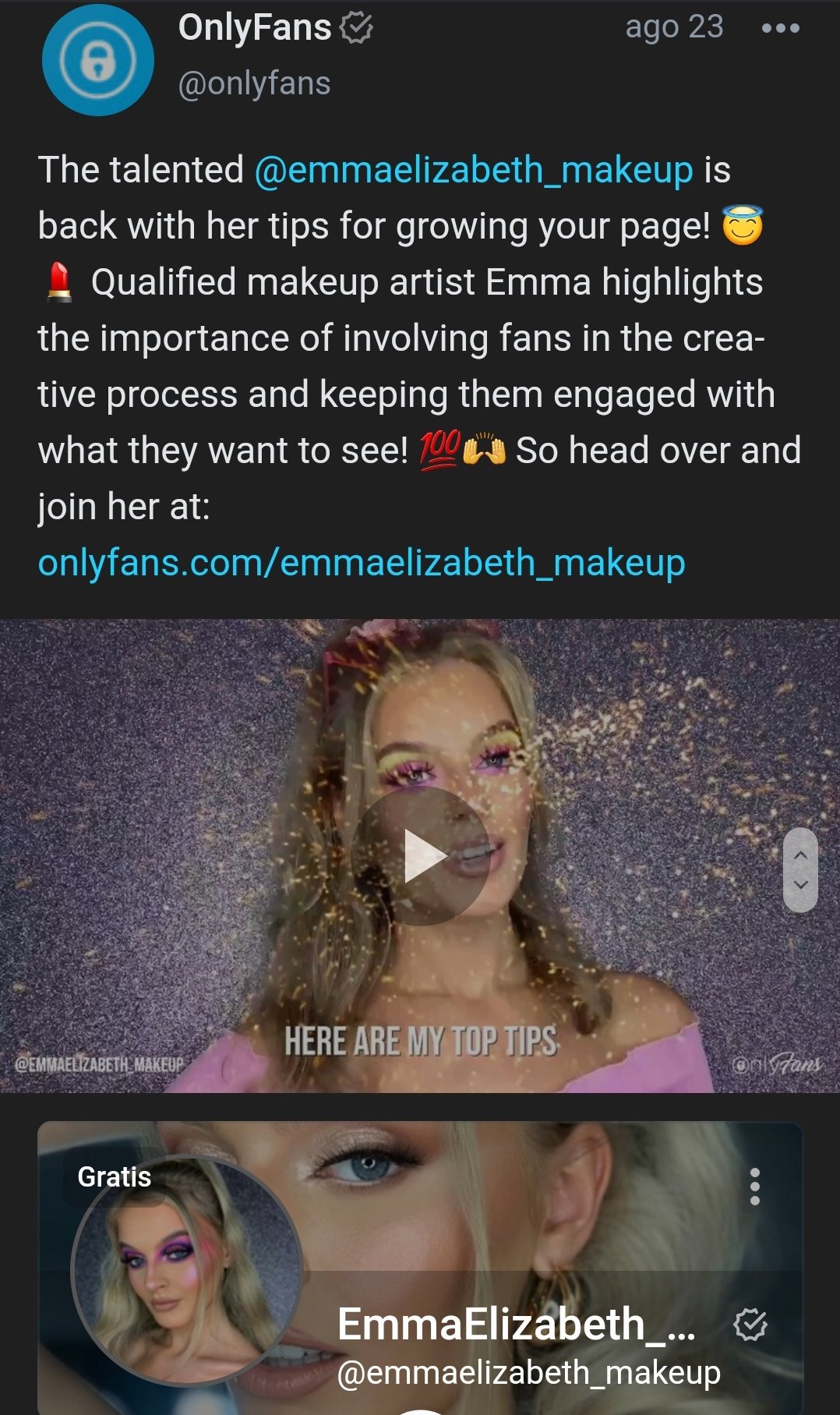 Amor Romeira on X: Para @salvameoficial: Tener onlyfans no es sólo subir o  crear contenido erótico o porno! También hay tutoriales de makeup! Y si  @RosarioMohedano se hizo Only es para mostrar