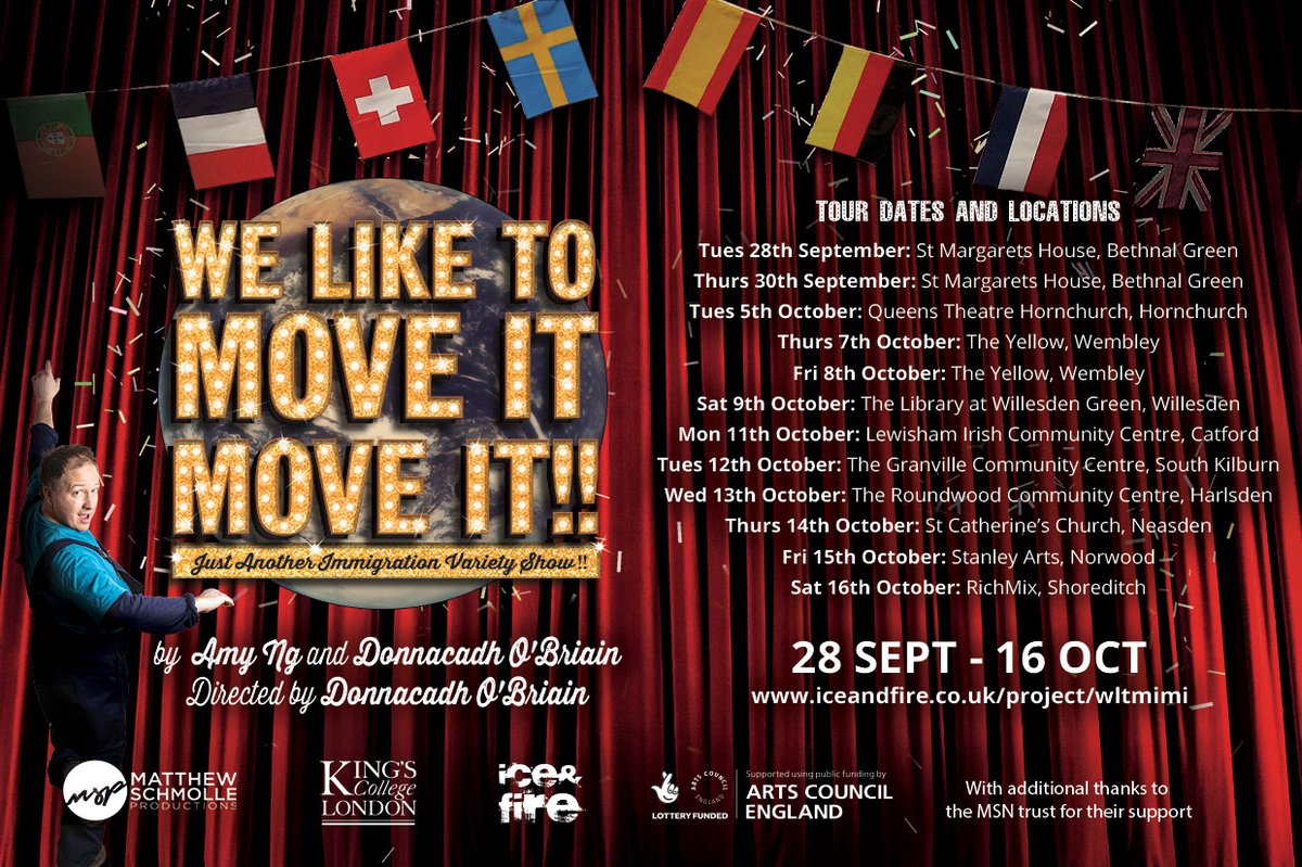 📢🔥ANNOUNCING our new show! We'll be touring our all-immigrant variety show across London between 28 Sep - 16 Oct. What is behind our collective acceptance of immigration controls? Come and join the (jolly) conversation. Ticket prices suit all budgets iceandfire.co.uk/wltmimi