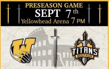MJHLTitans's tweet photo. 🚨Titans Game Day- The @mjhlWolverines are in town tonight for a 7PM preseason game. Tickets will be available at the door. You must show proof of vaccination before entering and wear a mask.🚨 #EmbraceTheChange🛡🗡 https://t.co/R5aTv3vLKr