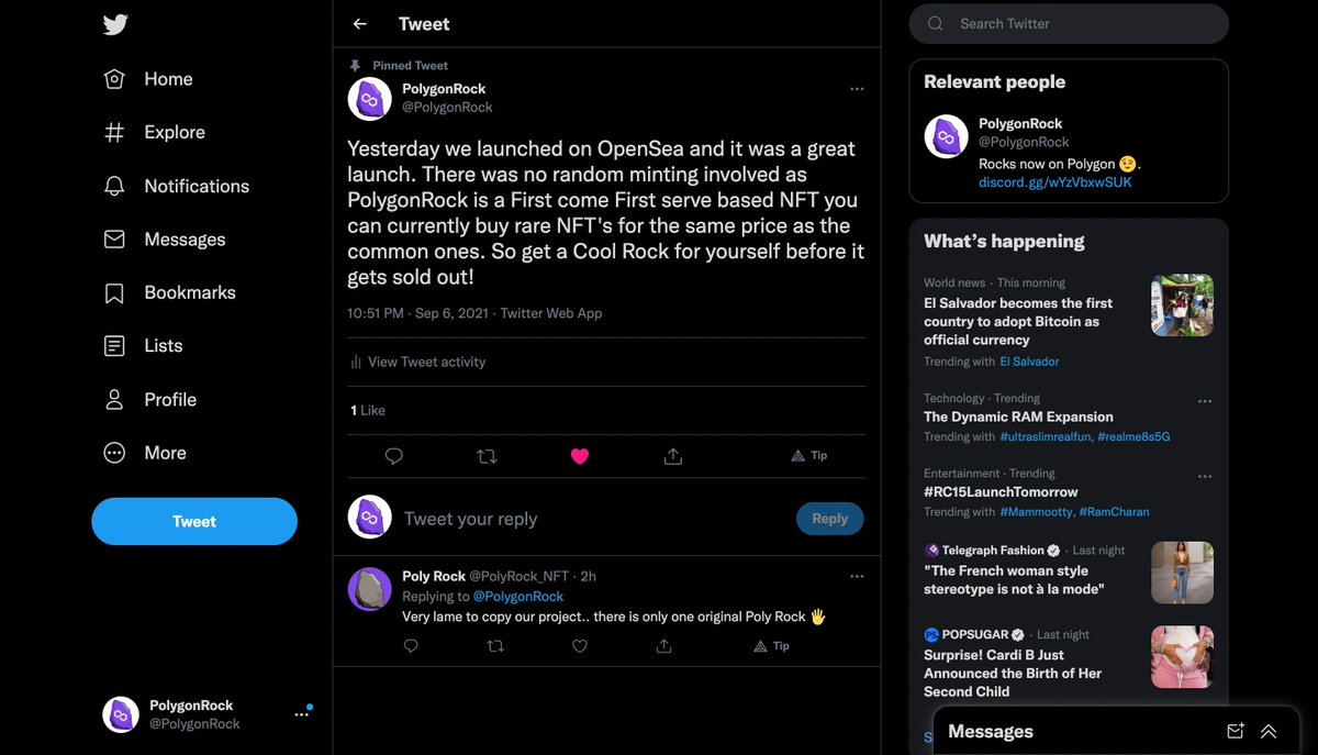 PolygonRock's tweet photo. Hey everyone 👋 There is an NFT project that trying to copy us! The replied to one of our tweet saying that we were trying to copy them but if we check we can see that we had conveyed our idea before them!
Proof - https://t.co/cEqBHEkD29
https://t.co/SzaVa8zZZN
Check the dates. https://t.co/CK5NFt51xI