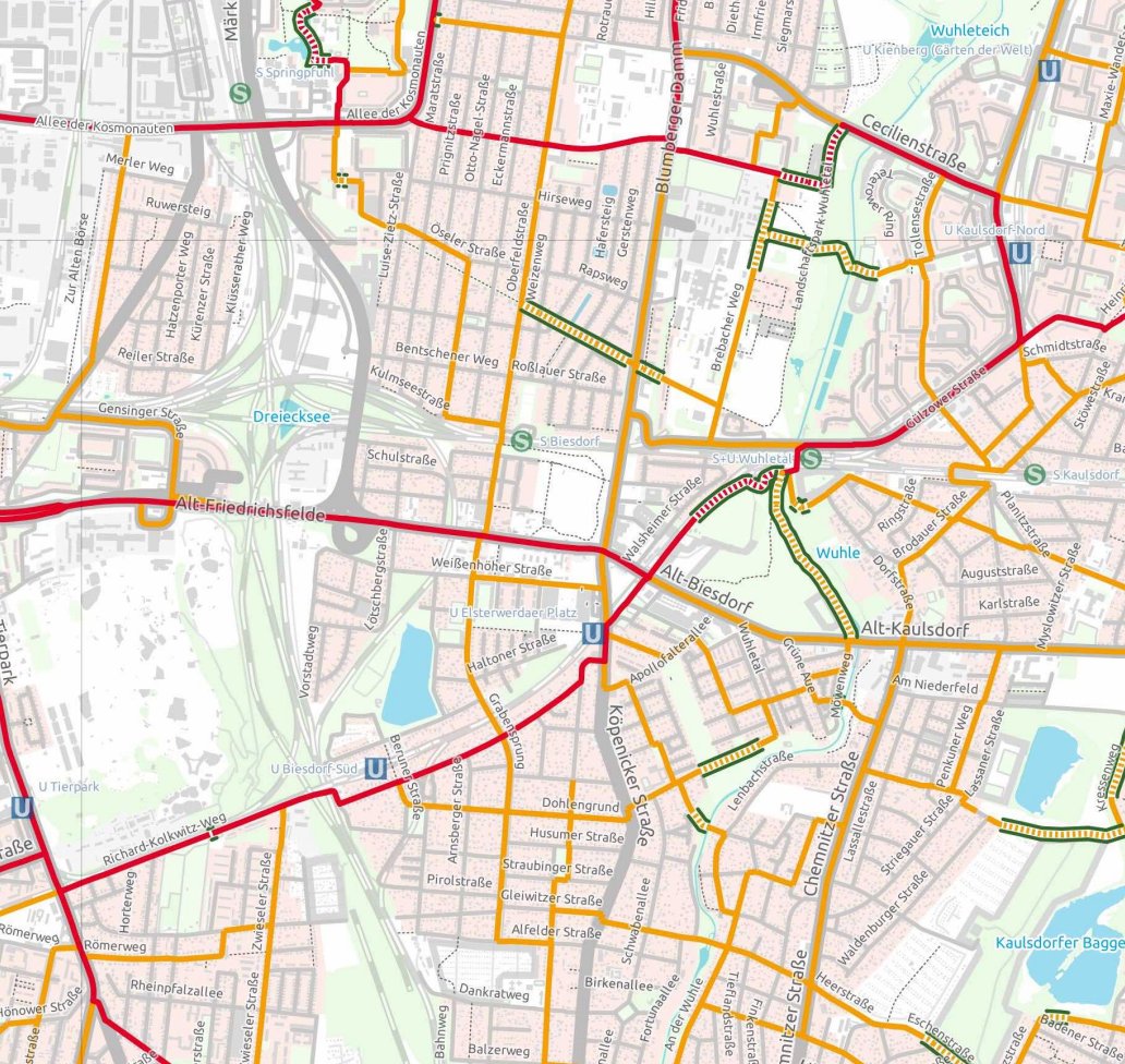 Der #Radverkehrsplan wurde veröffentlicht 👉🏻 berlin.de/sen/uvk/verkeh… Es ist spannend zu sehen, dass die @RadbahnU5 zum Vorrangnetz gezählt wird und dass die Planung vorsieht, den #BiesdorferFriedhofsweg auszubauen, wie es bereits im FahrRat beschlossen wurde.