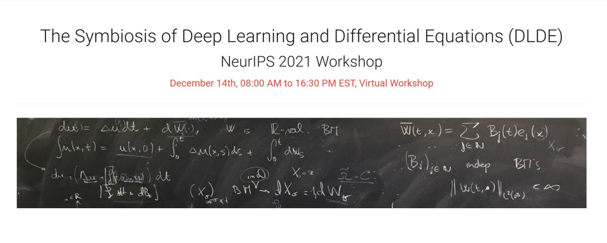 PatrickKidger's tweet image. Reminder that 'The Symbiosis of Deep Learning and Differential Equations' #NeurIPS2021 workshop deadline isn't too far away!

Deadline: September 17th [10 days away]
Website: dl-de.github.io
OpenReview: openreview.net/group?id=NeurI…

(w/ track for advertising published papers!)