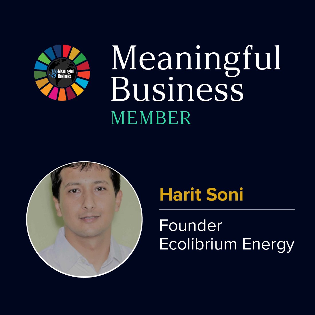 Pleased to have joined <a href="/MB_community/">Meaningful Business</a> as a member, alongside other leaders tackling the world's most pressing issues. It’s a curated network to connect peers globally, strengthen your business and amplify your positive impact. Learn more: tinyurl.com/yadeswx8

#GlobalGoals