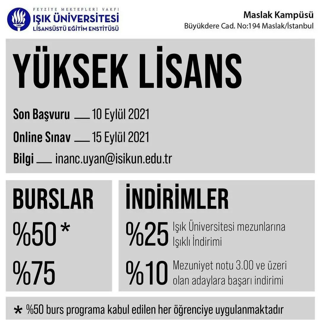 FMV Işık Üniversitesi Lisansüstü Eğitim Enstitüsü (@fmv_is) on Twitter photo 