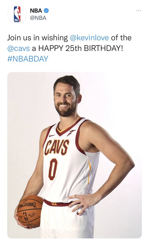 The NBA has just wished Kevin Love a happy 25th birthday 8 years too late 