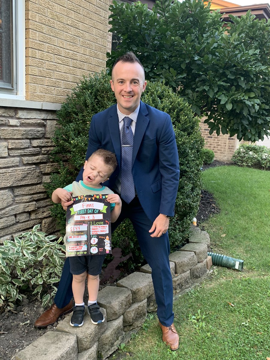 SeanKennedy80's tweet photo. First day of Pre-K3 for my main man!! So excited for our little buddy, go get it! #NextChapter #FinnMan https://t.co/cazOvZxcYq