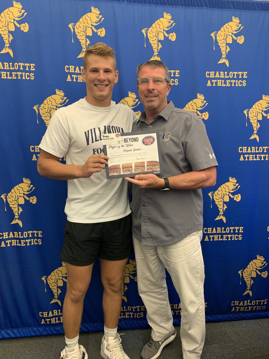 Proud of Logan James, Jersey Mike’s Athlete of the week.  20 tackles, 5 solos, 4 tackles for loss and 1 QB sack. Congratulations Logan