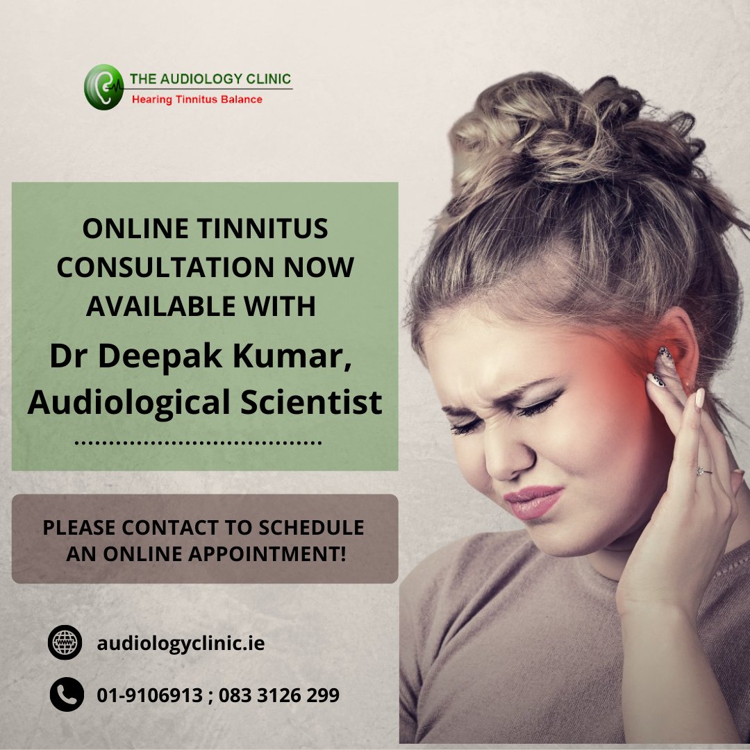 Online Tinnitus Consultation Now Available With Dr Deepak Kumar, Audiological Scientist. Please Contact To Schedule An Online Appointment!

#Tinnitus #TinnitusConsultation #TinnitusCauses #HearingLoss #HealthConditions #OtotoxicMedications #HearingAids - @AudioClinicIE