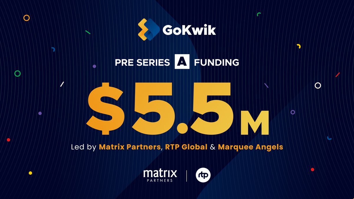 gokwik's tweet image. We are pleased to announce that GoKwik has raised INR 40 crores (5.5 Mn USD) in our Pre-Series A led by @matrixindiavc Partners India. The round also saw participation from RTPGlobal and other marquee angels! 🎉🎊🚀