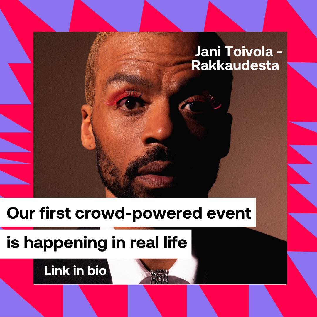 Our first crowd-powered event is happening in real life!
https://t.co/ANbTFN93f7 #crowdfunding #liveevent #helsinkievent #helsinki #janitoivola #rakkaudesta #love https://t.co/Kl8N6elwmB