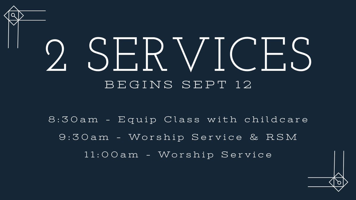 redeemerdenton's tweet photo. Sunday we kick off our new 9:30 Worship Service! Check out this graphic to see our new Sunday schedule. See you Sunday! https://t.co/RMz8sSZMy7