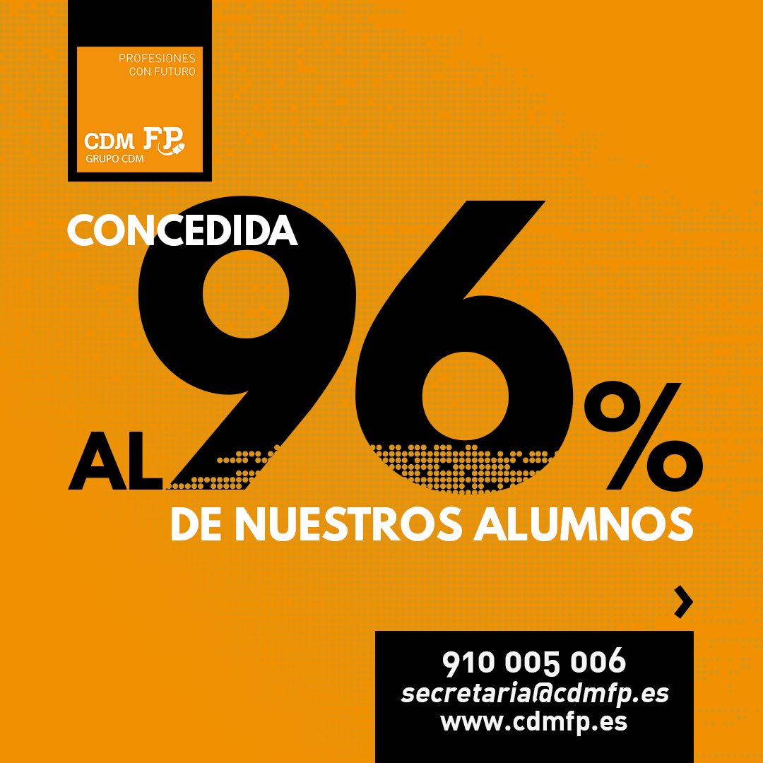 cdm_fp's tweet photo. 🔴 ¡Las #becas de segunda oportunidad ya han salido!

Recuerda que en CDM FP te asesoramos sobre cómo solicitarla si vas a cursar con nosotros uno de nuestros grados 💪.

Conoce toda la oferta de #formaciónprofesional en la web https://t.co/luVS0zduiH o en el ☎ 910 005 006. https://t.co/0GoS9RVNjx