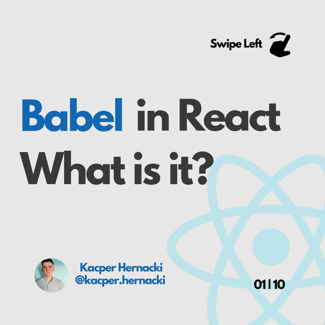 KacperHernacki's tweet image. Babel in React. What is it?
Have you ever wondered what this magically named “thing” does in React?
What is it responsible for?
Is it possible to make react app without that?
#webdeveloper #webdevelopment #programmingfacts #babel #programminglove #coding
🧵thread