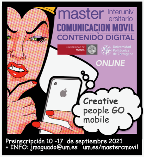 MasterCmovil's tweet image. Si crees que es hora de crear, de formar parte del cambio digital, de dejar de ser un simple espectador, ¡hay un hueco para ti en el Máster en Comunicación Móvil y Contenido Digital! 

ℹ️ Infórmate de todo en nuestra web: um.es/mastercmovil/