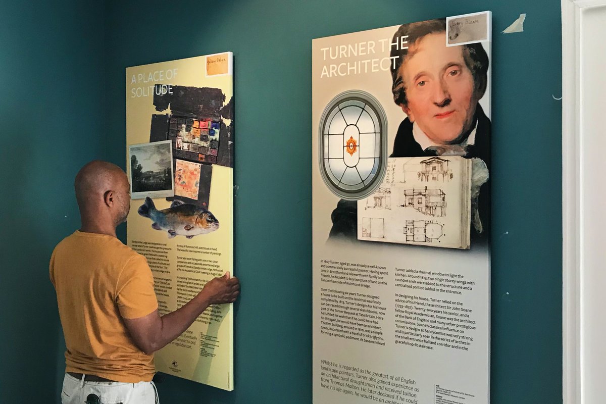 tcecreative's tweet image. This morning we’ve been @TurnersHouse installing the final interpretation panels of our project to reveal the lesser known aspects of Turner’s life, about his time in Twickenham and the Thames landscape which inspired him. #heritage #turner #interpretation