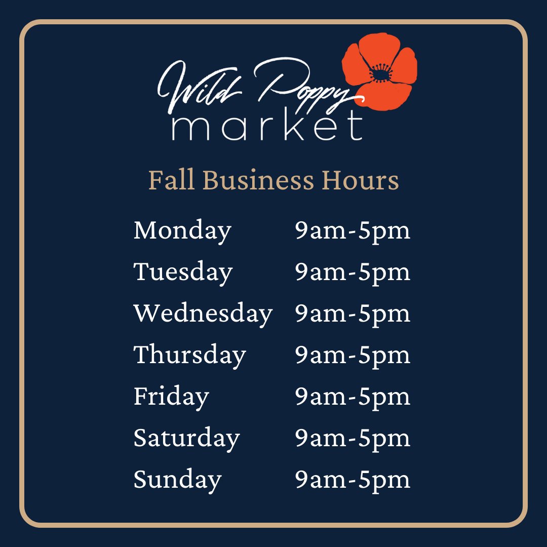 WildPoppyMarket's tweet photo. Fall Hoursπ
#fallhours #7days #backtoschool #wildpoppymarketladysmith https://t.co/6HZhZAiVX7