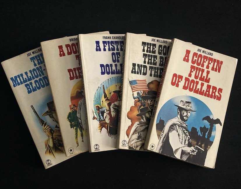 Alldatalostbook's tweet photo. A few dollars more, Spaghetti Western spin off paperbacks with classic Clint covers โฐ๏ธ
https://t.co/HPvGqc7zvc
#alldatalostbooks #booksofinstagram #bookstagram #bookstoread #coverart #goodreads #clinteastwood #novelization #spaghettiwestern #sergioleone #weatern #joemillarf https://t.co/SyXc7LUuav