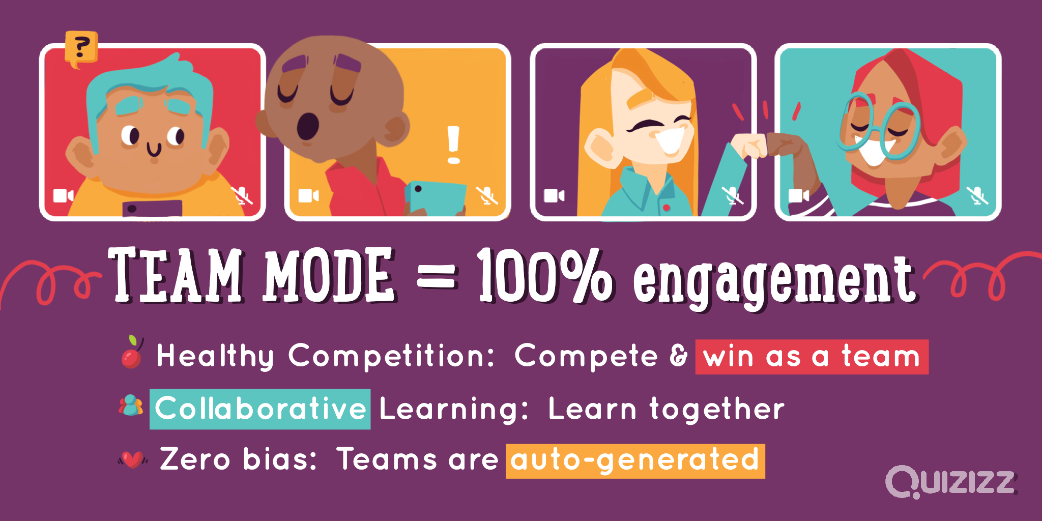 Quizizz on X: 📢Not just a fun way to review, TEAM games teach you a lot  more!💥🙌 You can..⬇️ ✓Play any quiz in Team Mode ✂Customize the game with  general and activity