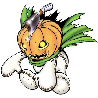 HalloweenOTD's tweet photo. Halloween themed character of the day is Pumpkinmon from Digimon https://t.co/nenujmCk1L