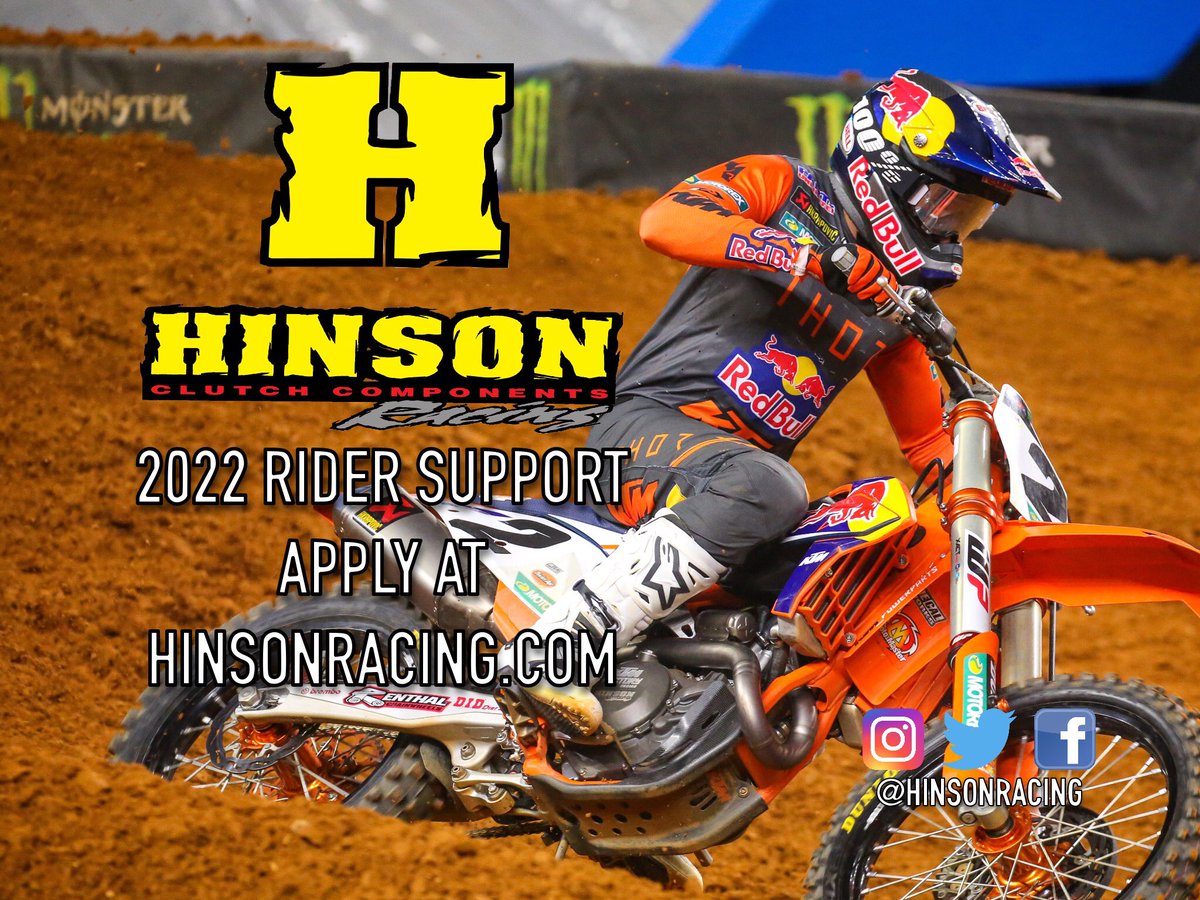 It’s that Time of year again. Our 2021-2022 rider support program is now open for registration. Simply click hinsonracing.com/rider-apply or go to Hinsonracing.com and click the Support link in the taskbar. Our program is for United States and Canadian residents only.