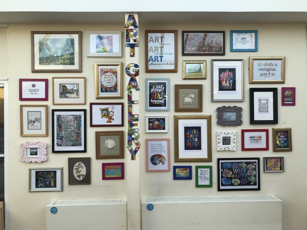 Our new Art Gallery looks fabulous!!  Thanks to the creative vision of Mrs Lowden (and the creative ladder &amp; hammer work of Mr O’Leary)!